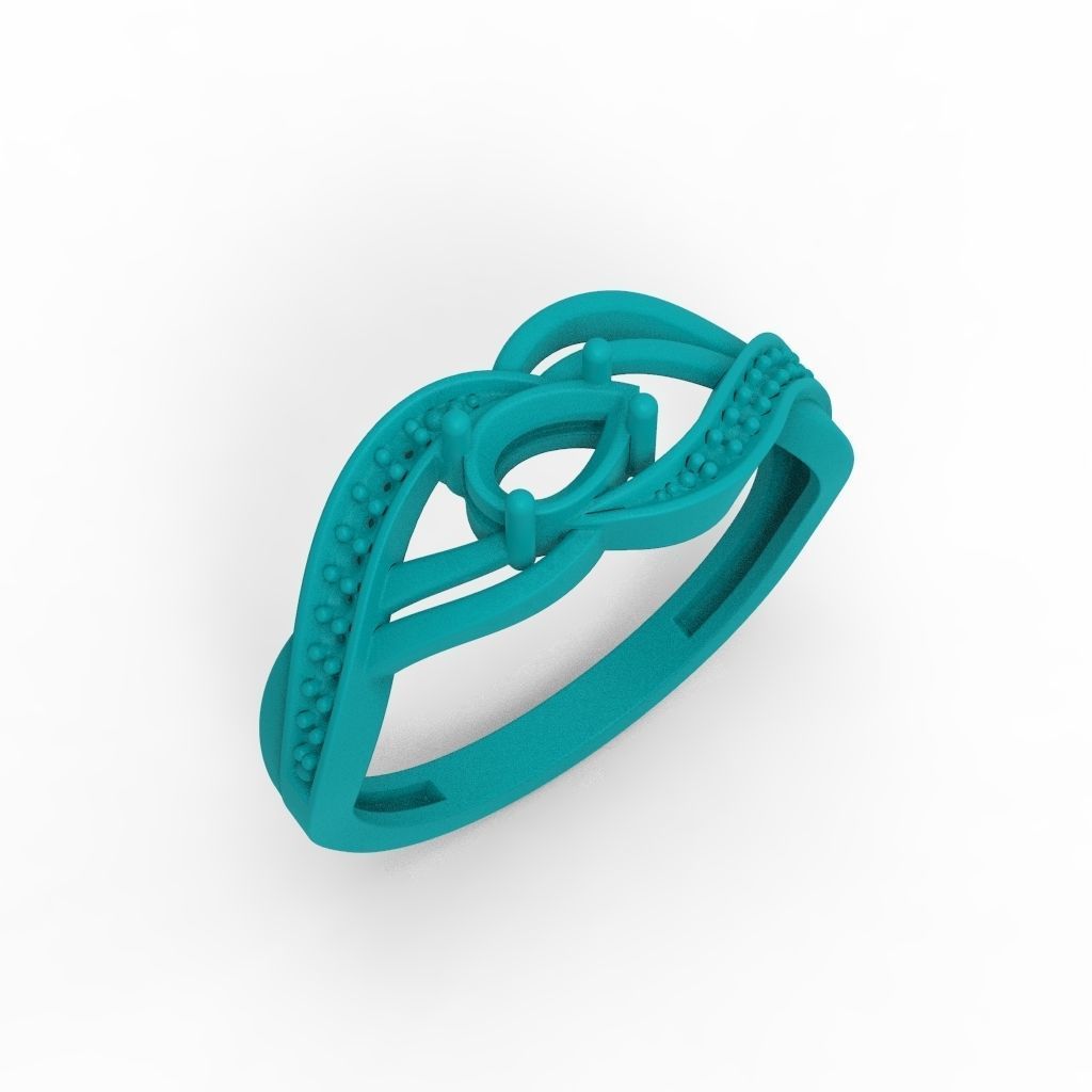 Women ring with gems 3dm stl printable 3D print model_22