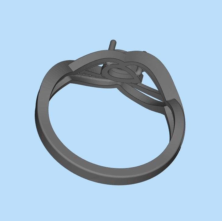 Women ring with gems 3dm stl printable 3D print model_40