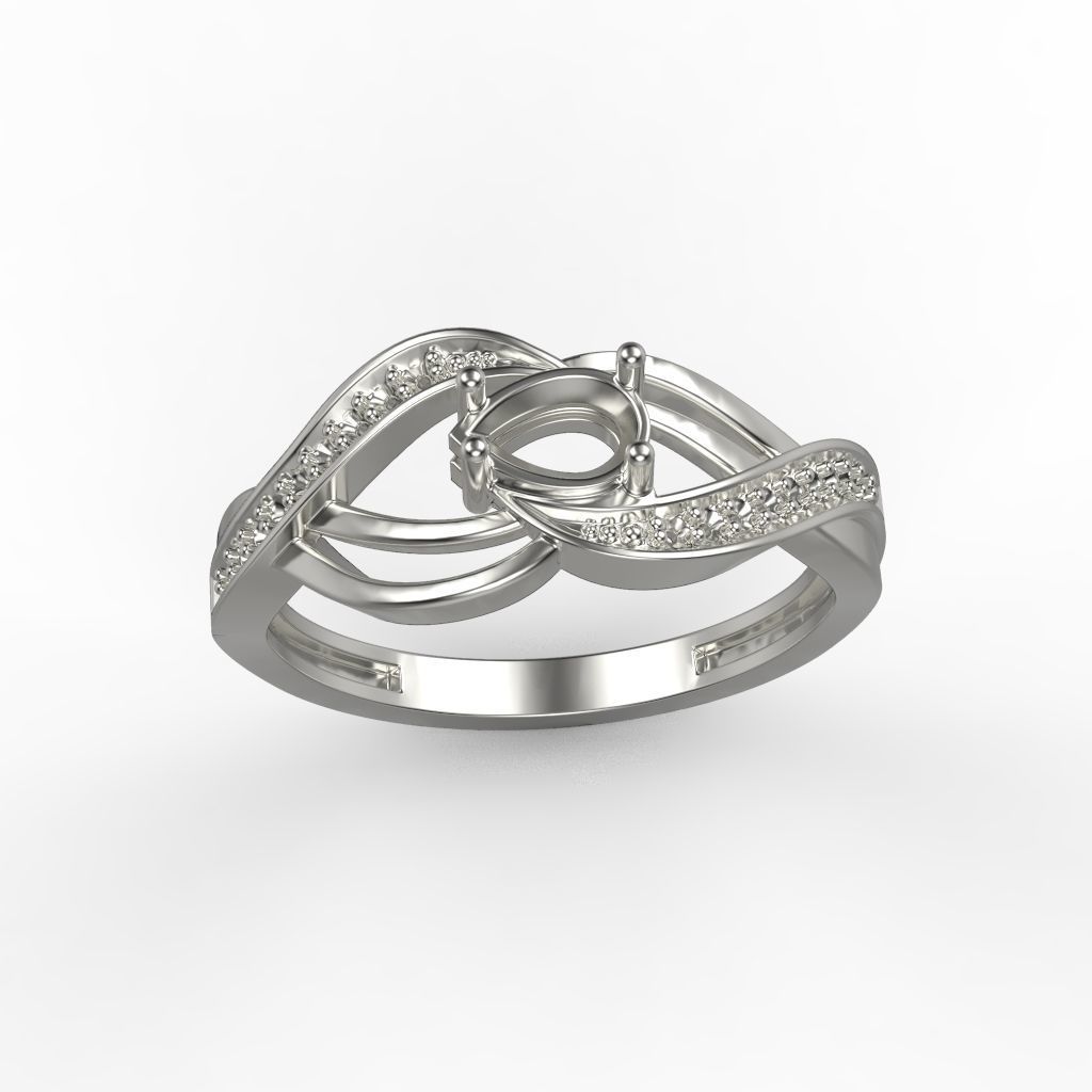 Women ring with gems 3dm stl printable 3D print model_16