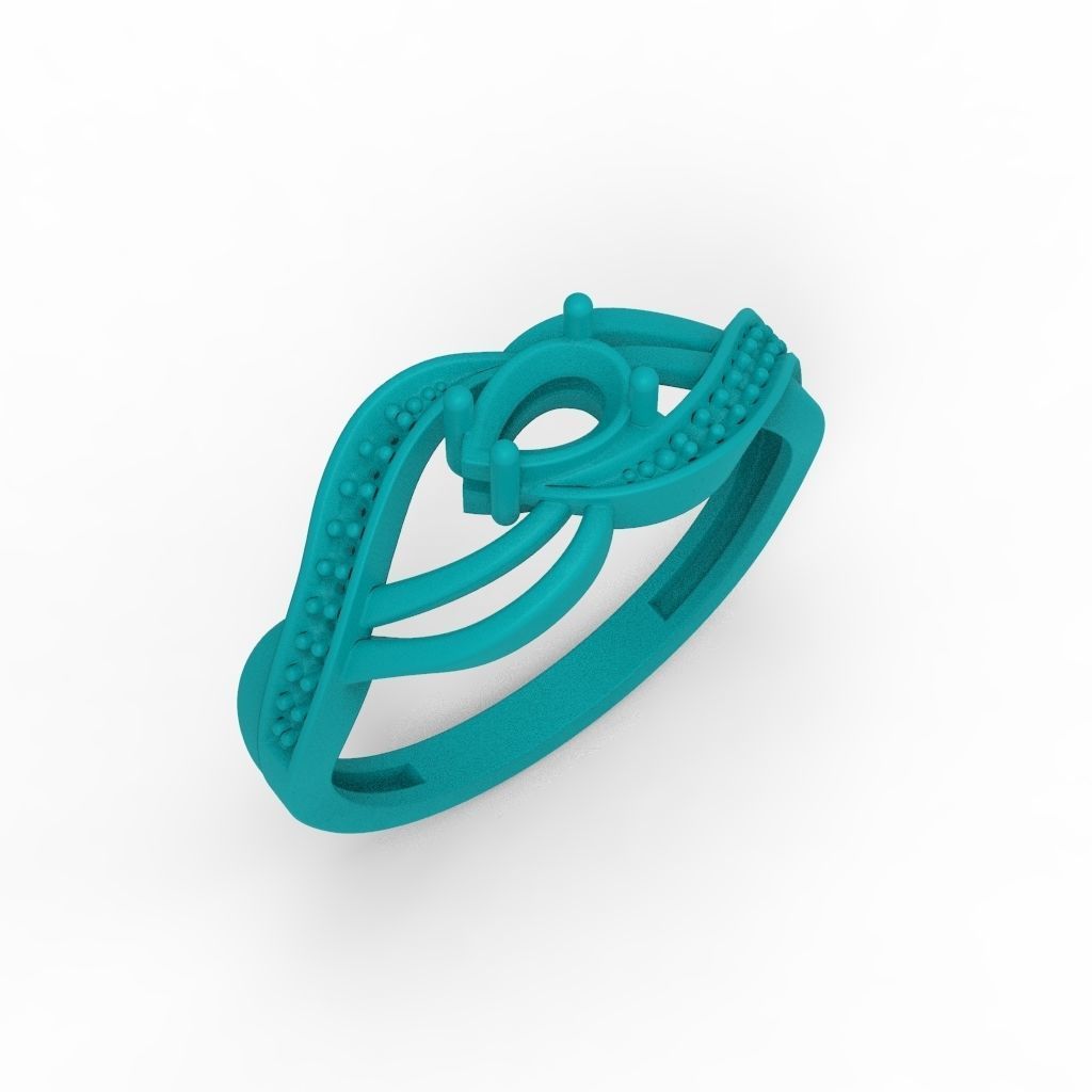 Women ring with gems 3dm stl printable 3D print model_24
