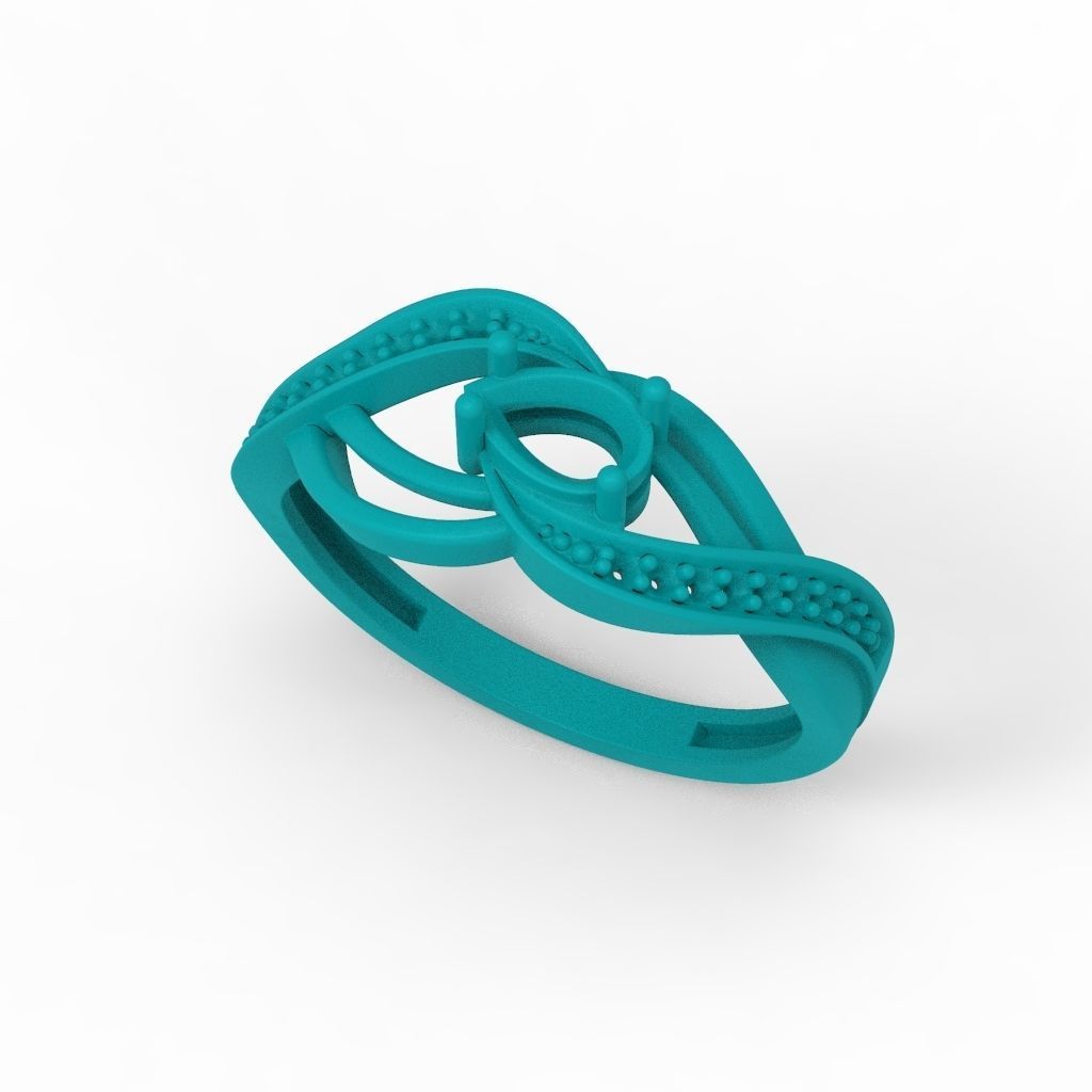 Women ring with gems 3dm stl printable 3D print model_23