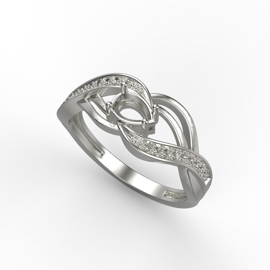 Women ring with gems 3dm stl printable 3D print model_20