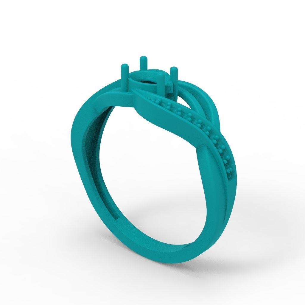 Women ring with gems 3dm stl printable 3D print model_30