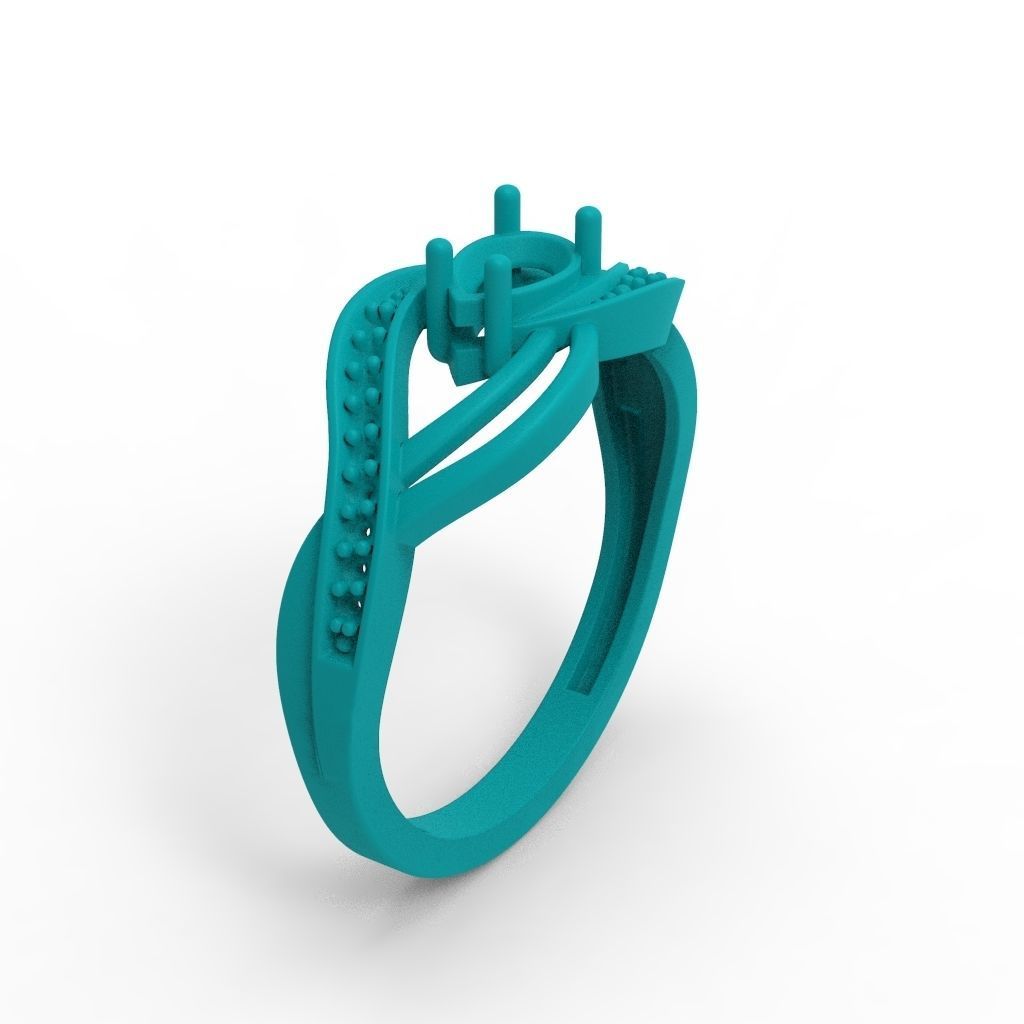 Women ring with gems 3dm stl printable 3D print model_29
