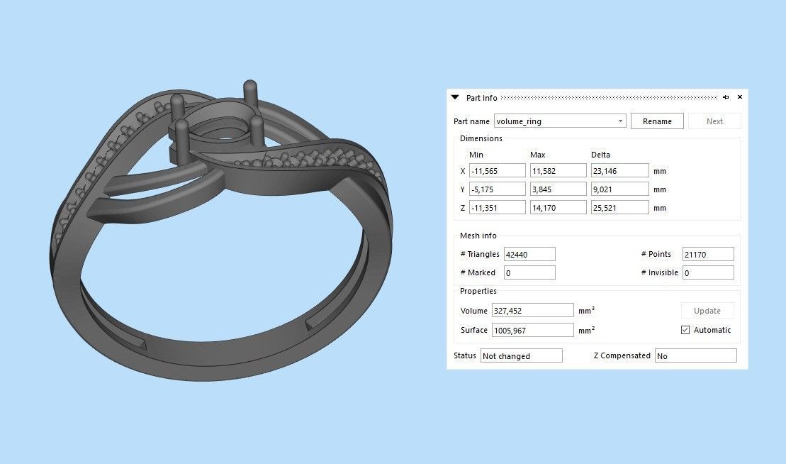 Women ring with gems 3dm stl printable 3D print model_32