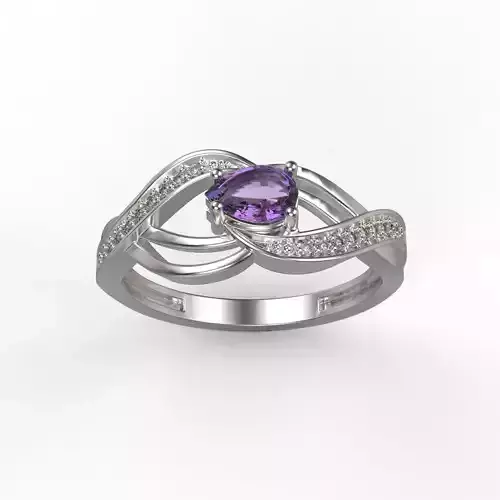 Women ring with gems 3dm stl printable