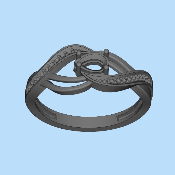 Women ring with gems 3dm stl printable 3D print model_34