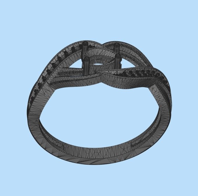 Women ring with gems 3dm stl printable 3D print model_41