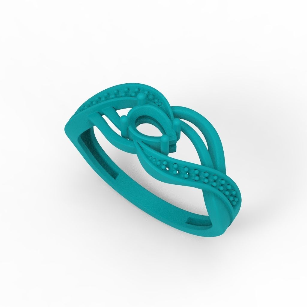 Women ring with gems 3dm stl printable 3D print model_21