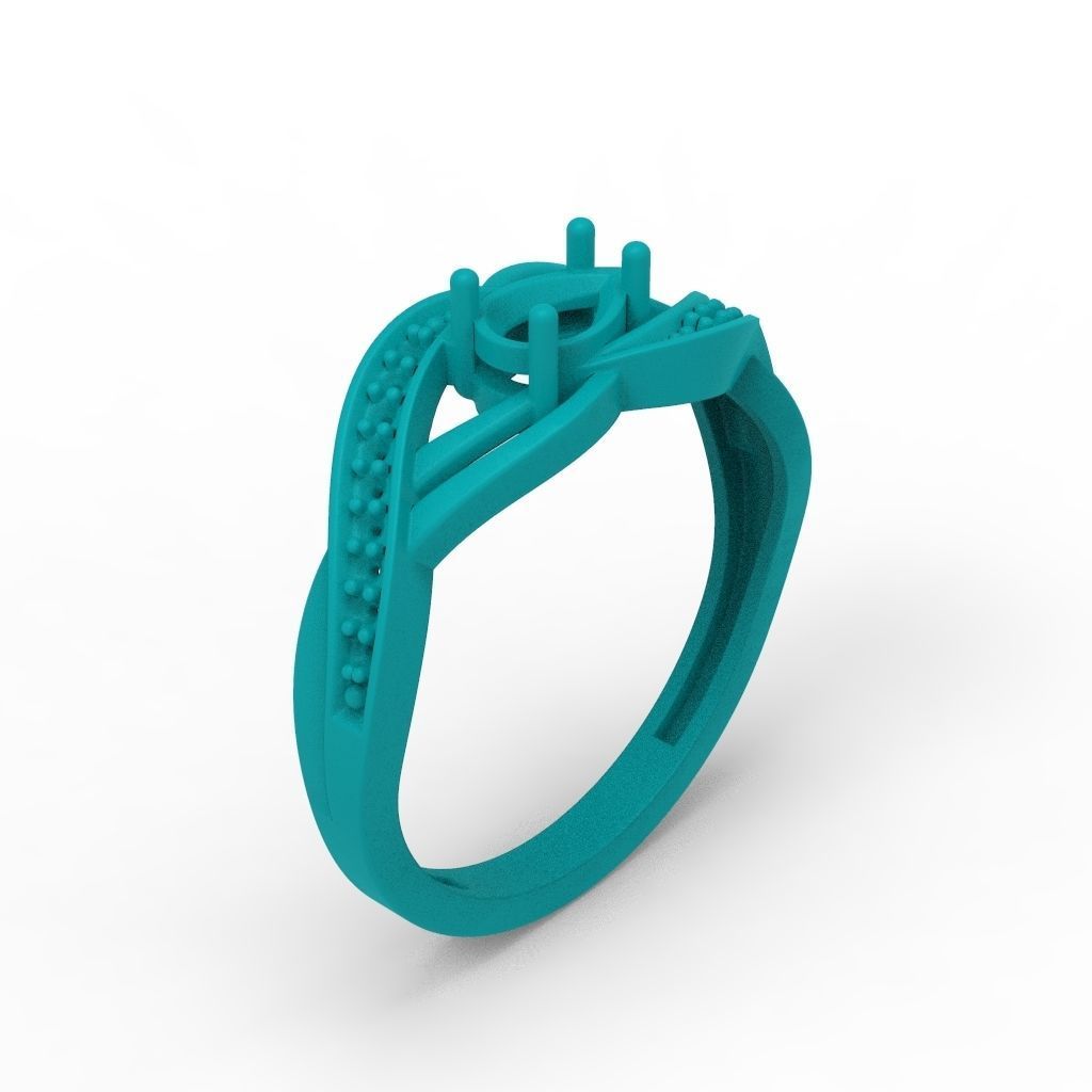 Women ring with gems 3dm stl printable 3D print model_27