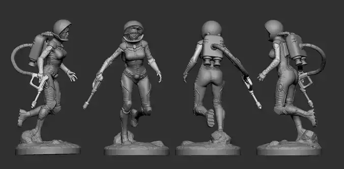 Space Girl  3d print model