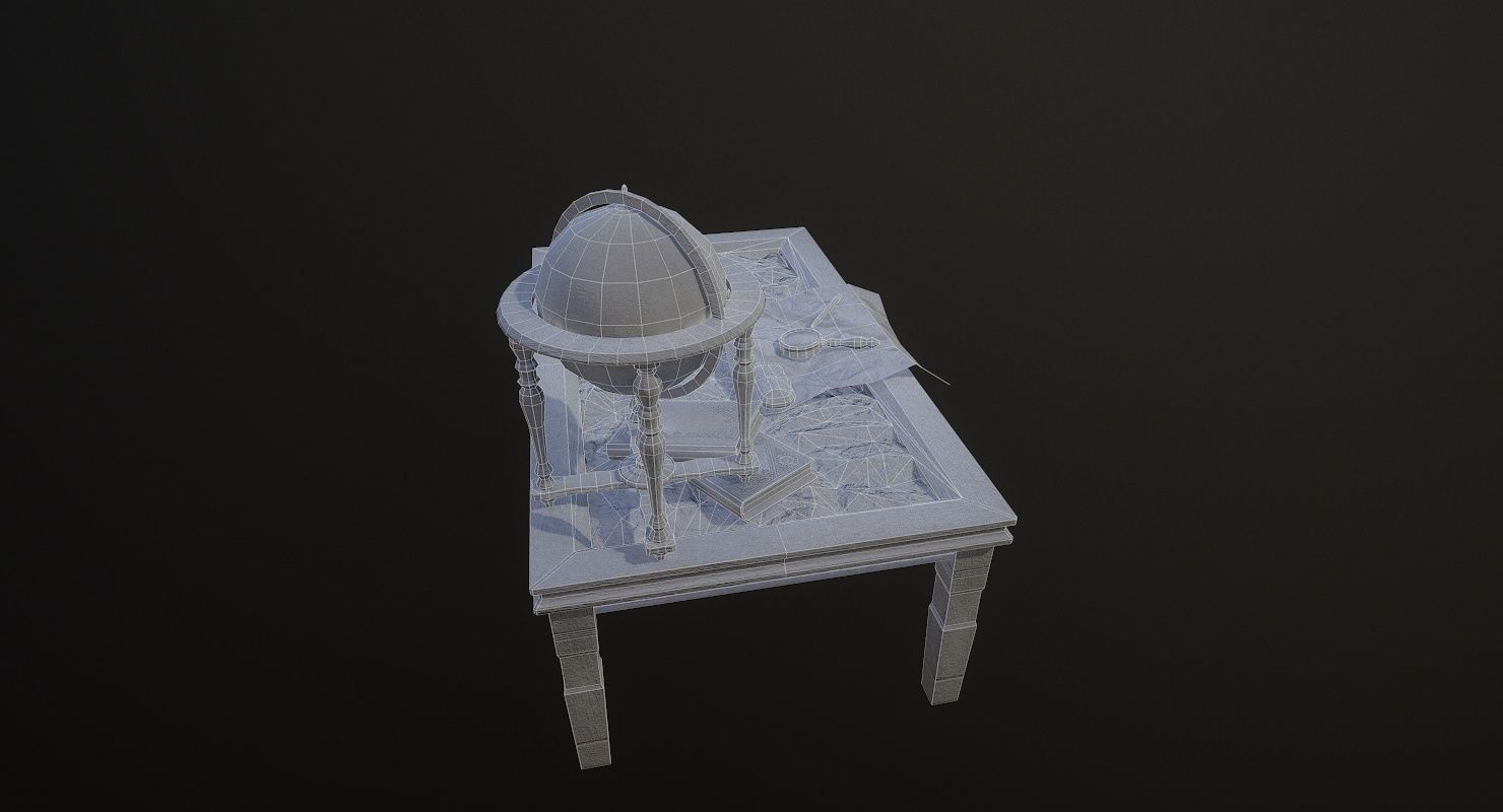 Geographic tactical table with war map Low-poly 3D model_26