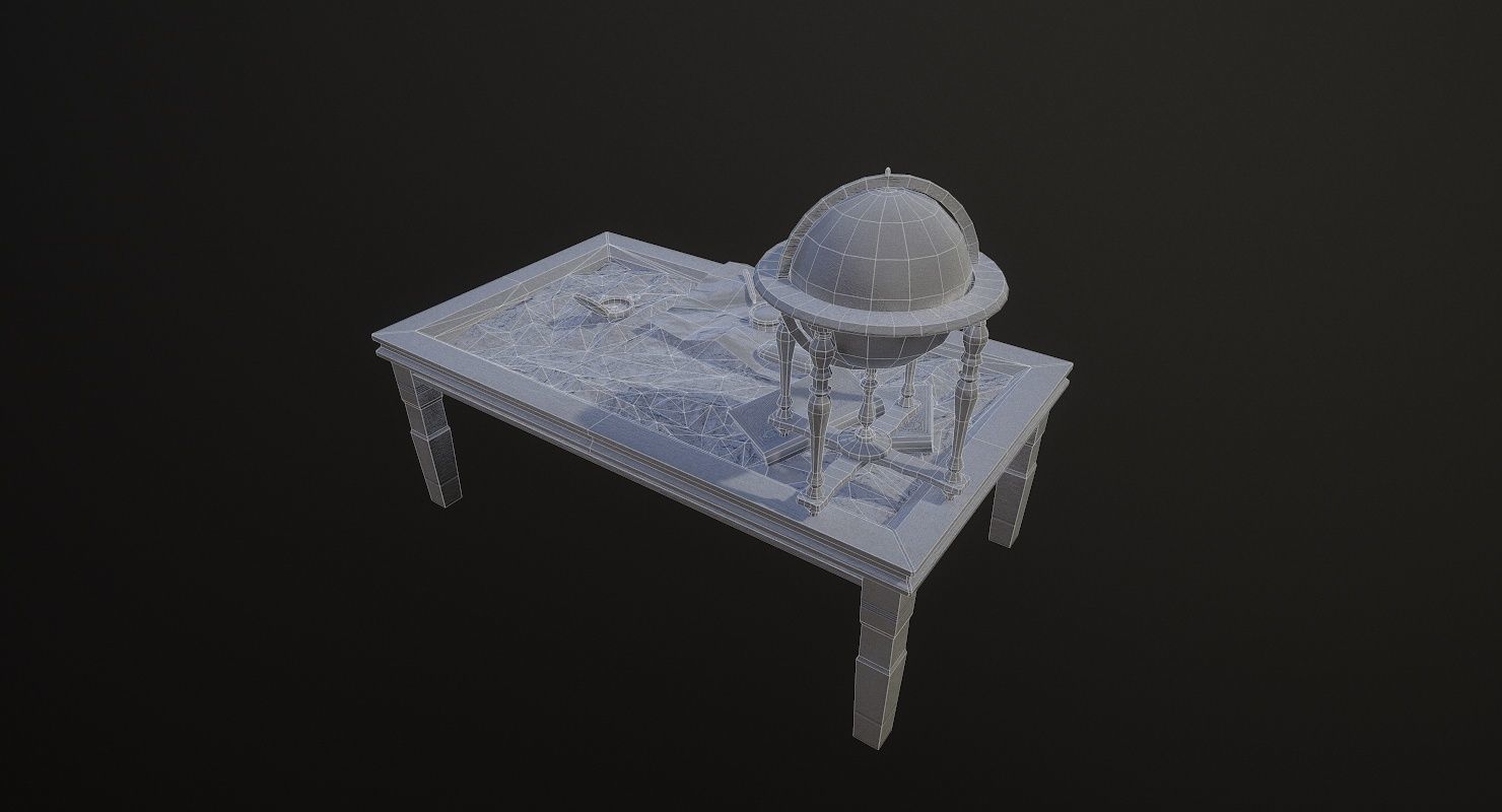 Geographic tactical table with war map Low-poly 3D model_27