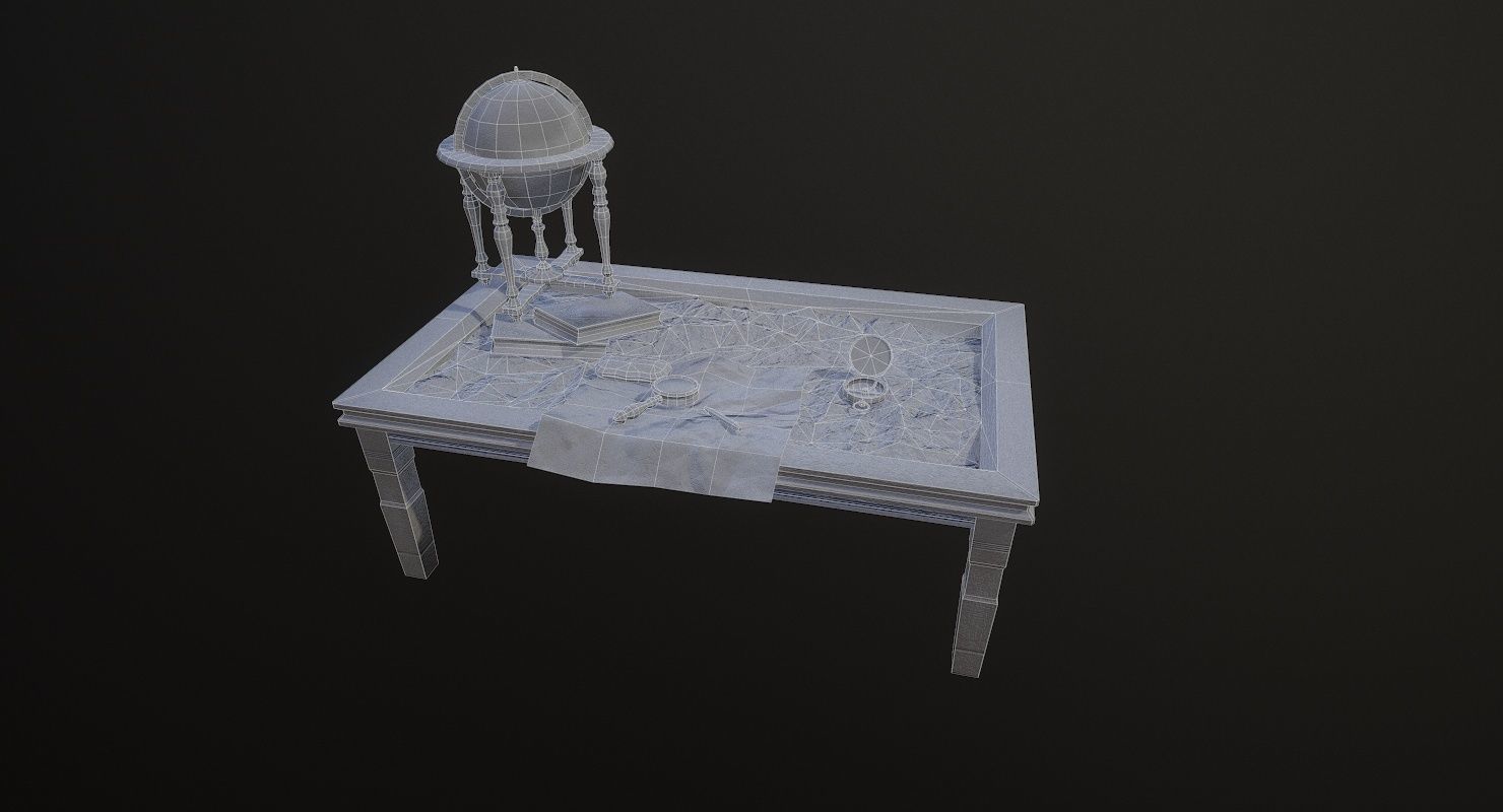 Geographic tactical table with war map Low-poly 3D model_28