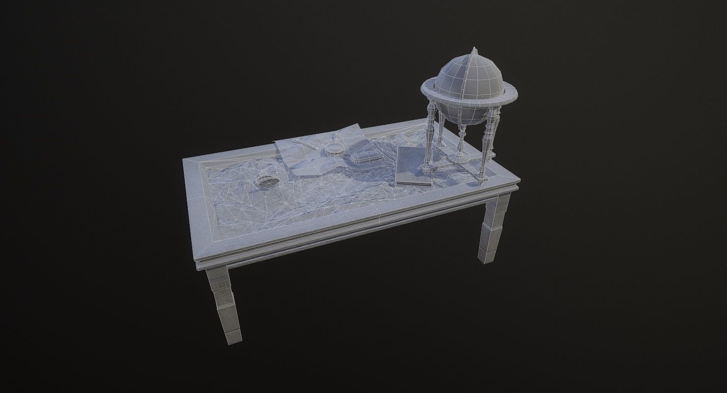 Geographic tactical table with war map Low-poly 3D model_29