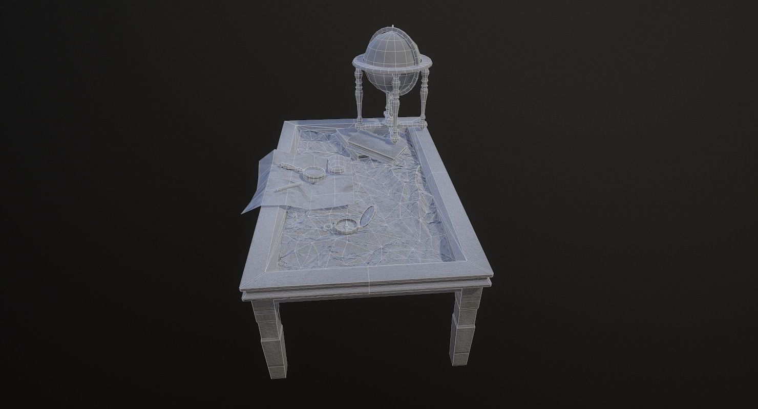 Geographic tactical table with war map Low-poly 3D model_30