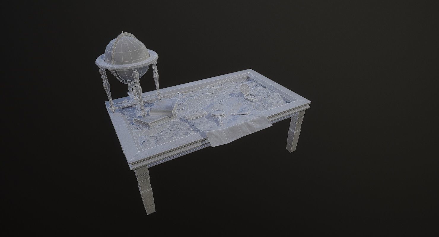 Geographic tactical table with war map Low-poly 3D model_31