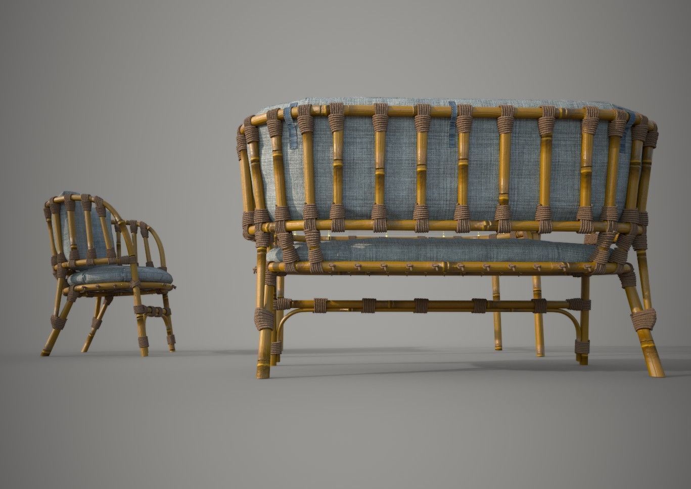 Chair Sofa Table for terrace 3D model_4