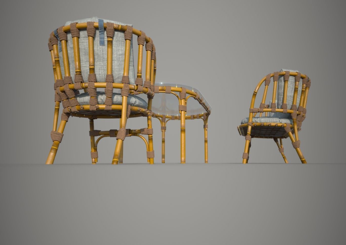 Chair Sofa Table for terrace 3D model_6