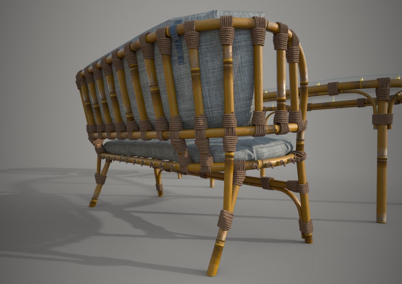 Chair Sofa Table for terrace 3D model_3