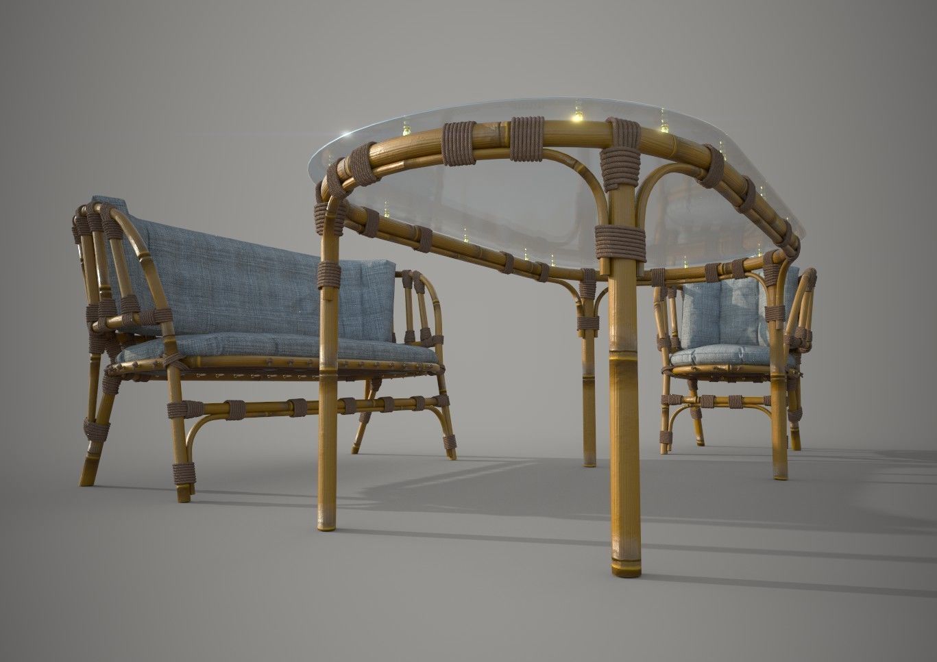 Chair Sofa Table for terrace 3D model_10