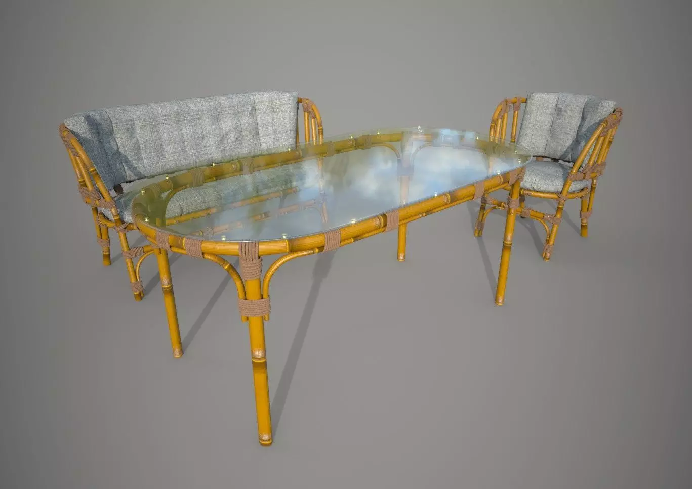 Chair Sofa Table for terrace 3D model_0