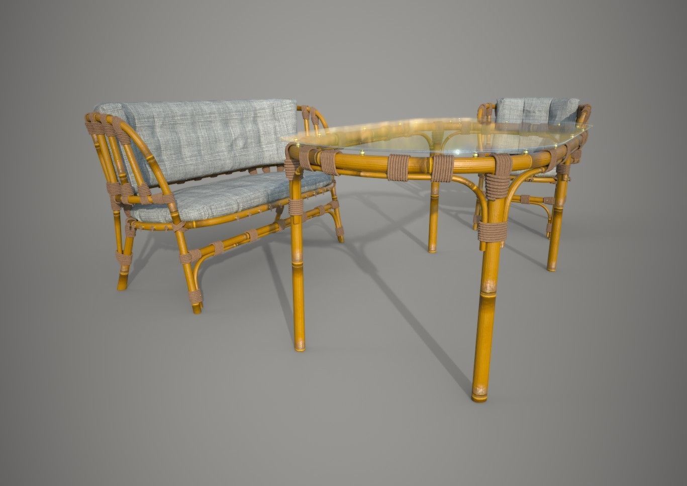 Chair Sofa Table for terrace 3D model_1