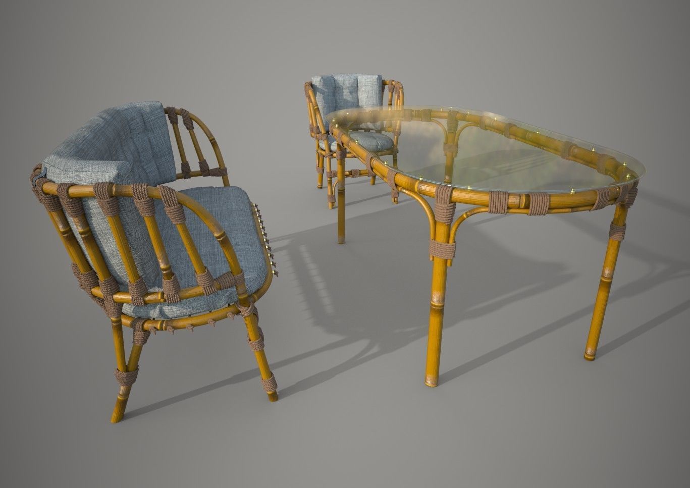 Chair Sofa Table for terrace 3D model_11
