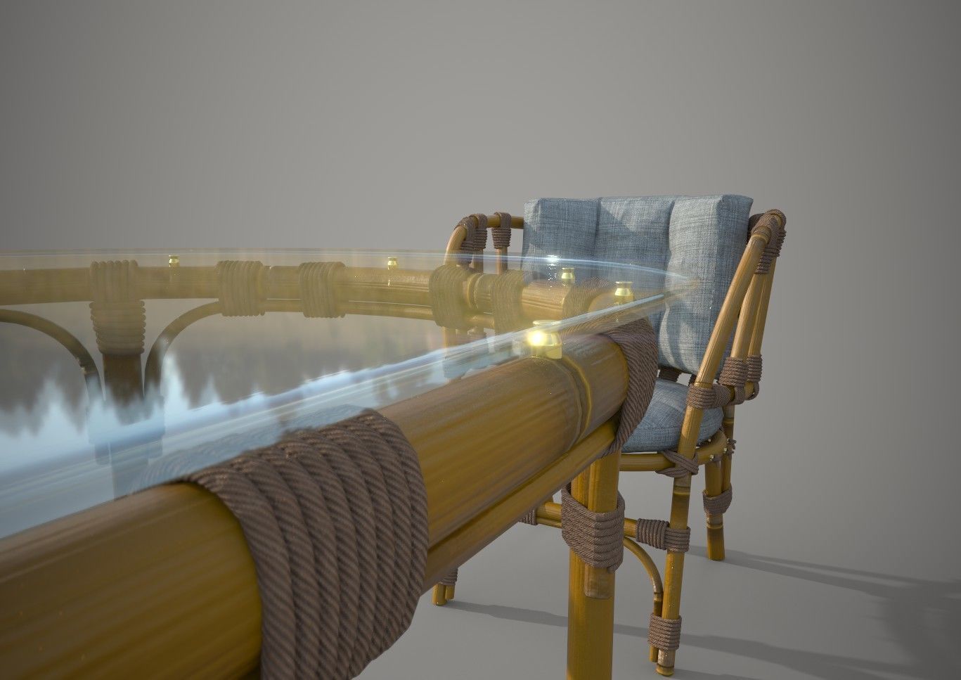Chair Sofa Table for terrace 3D model_9