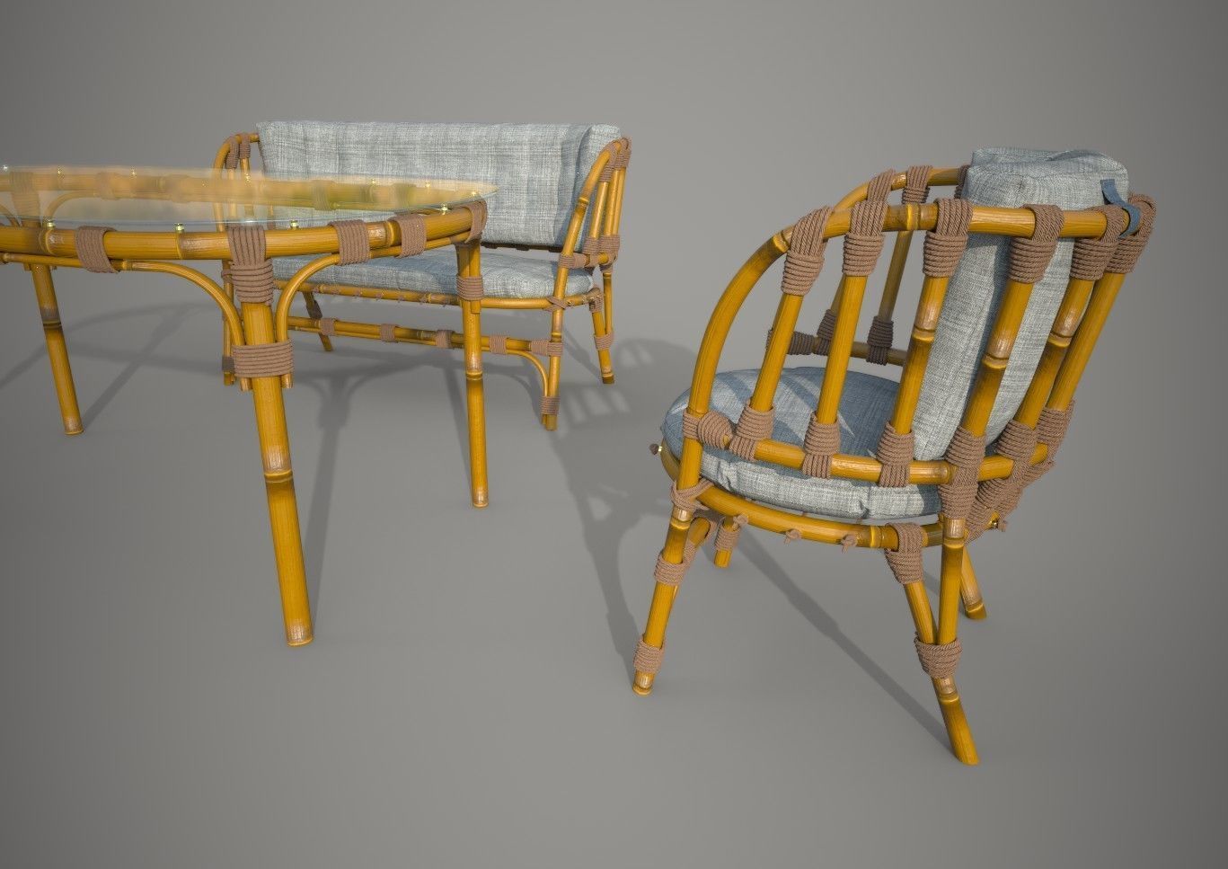 Chair Sofa Table for terrace 3D model_7