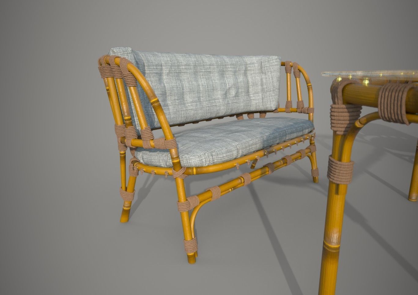 Chair Sofa Table for terrace 3D model_2