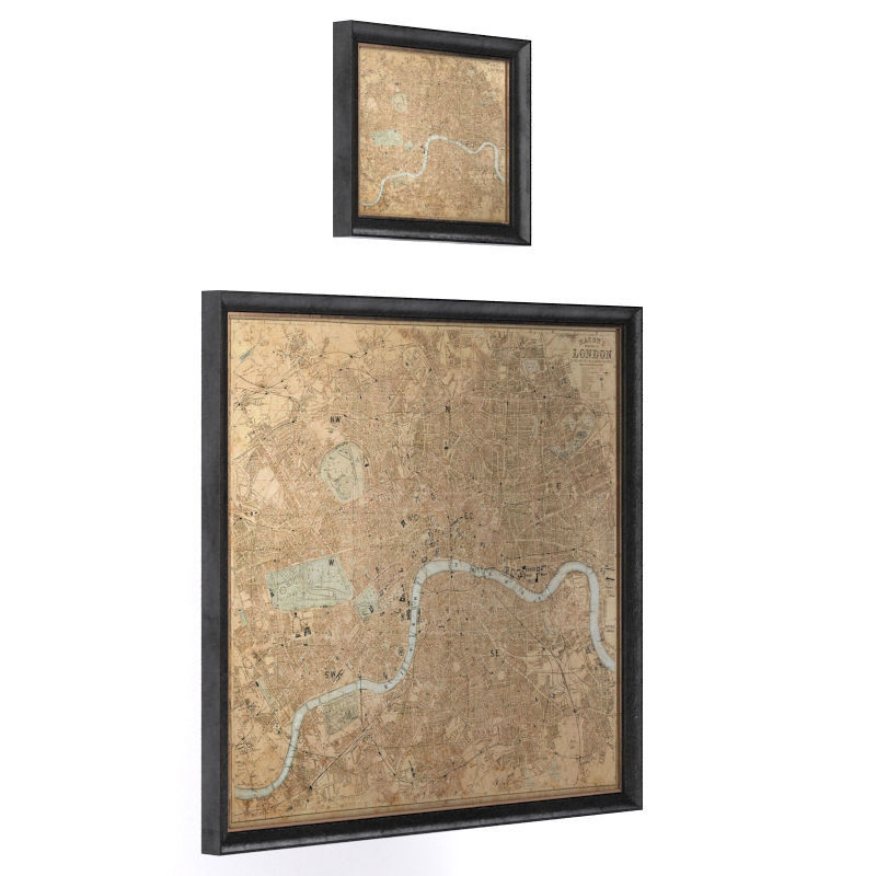 Restoration Hardware Circa 1980 London Map 3D model_1