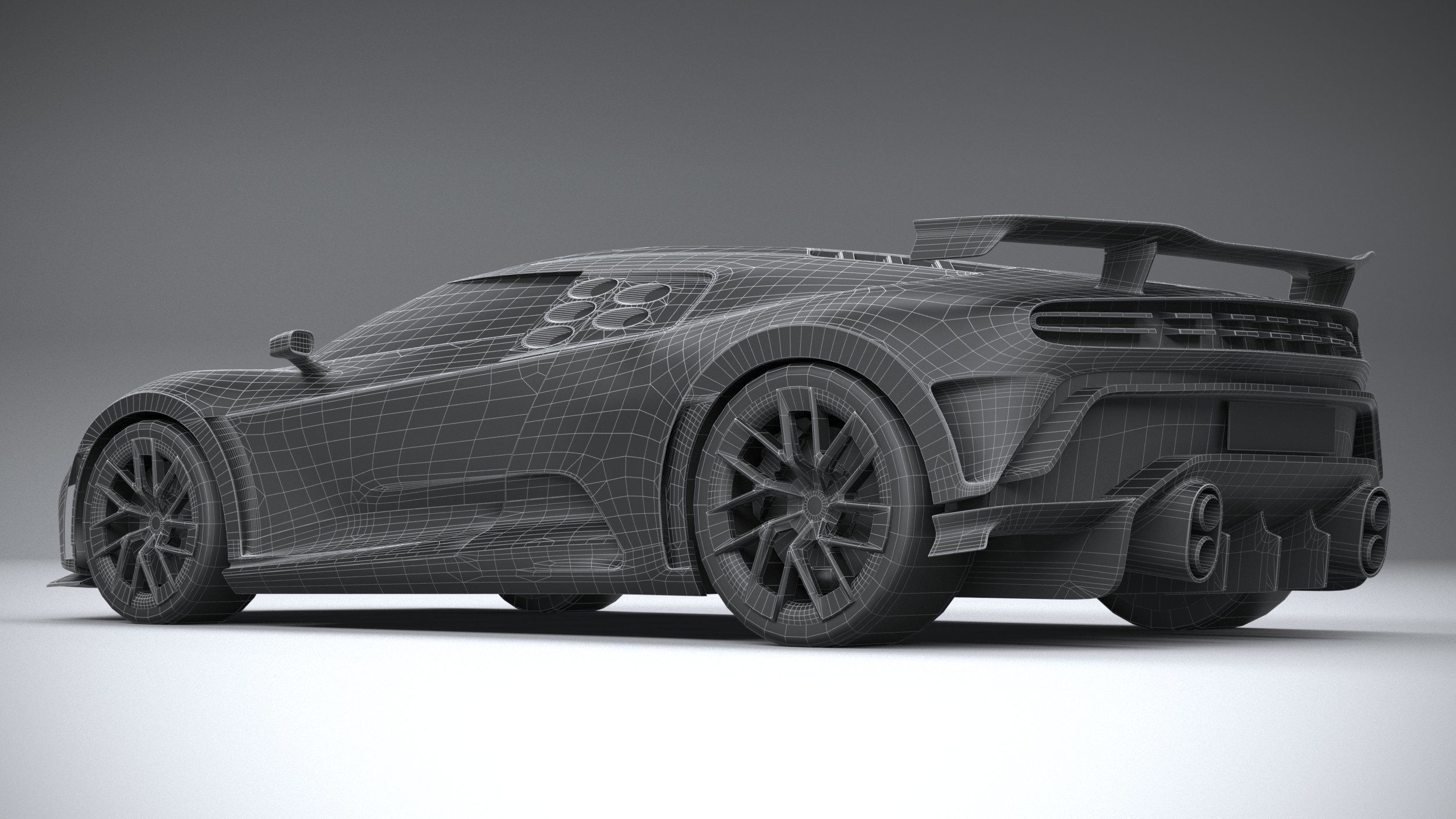 LowPoly Bugatti Centodieci 2020 Low-poly 3D model_9