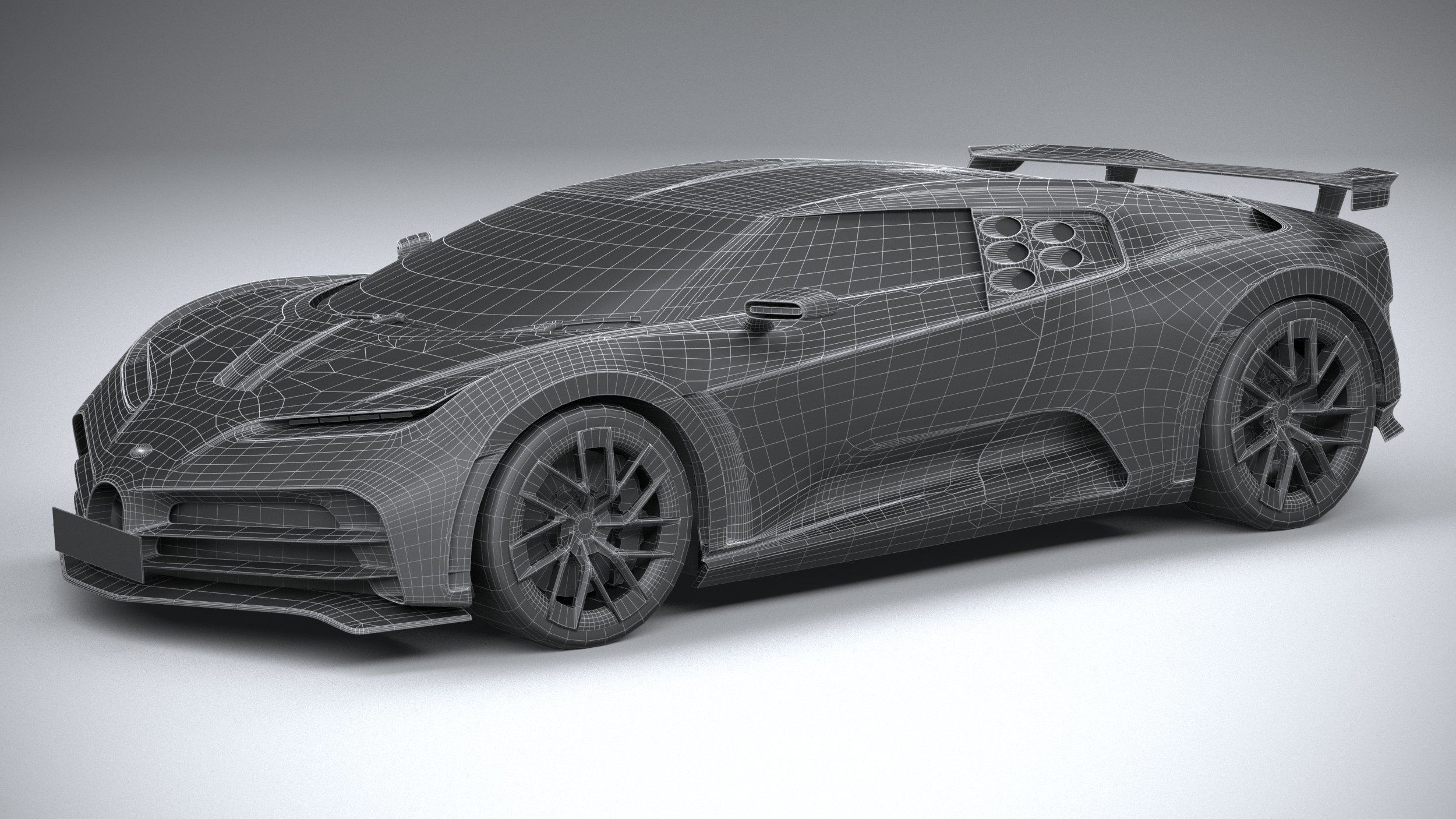 LowPoly Bugatti Centodieci 2020 Low-poly 3D model_8