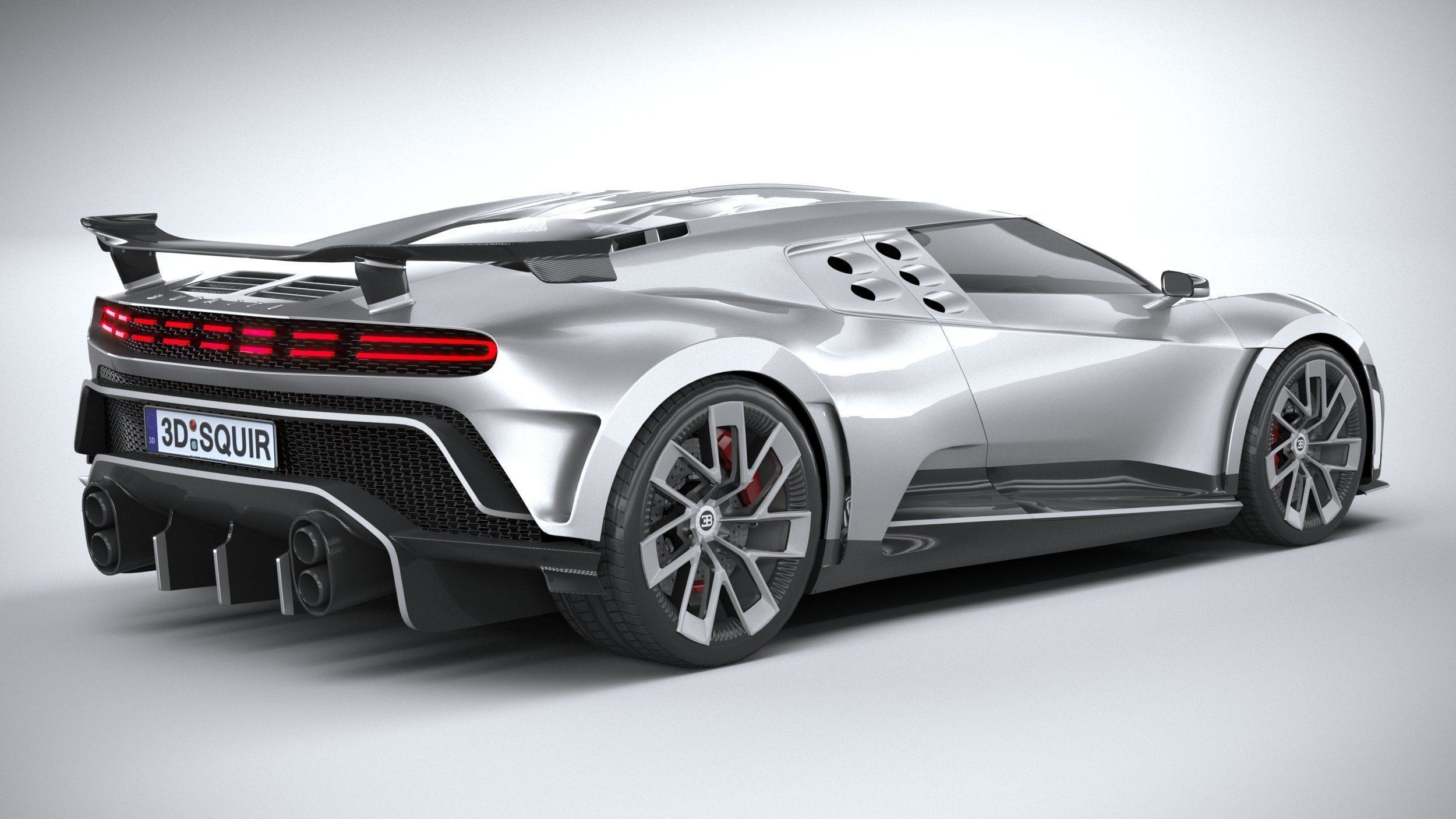 LowPoly Bugatti Centodieci 2020 Low-poly 3D model_20