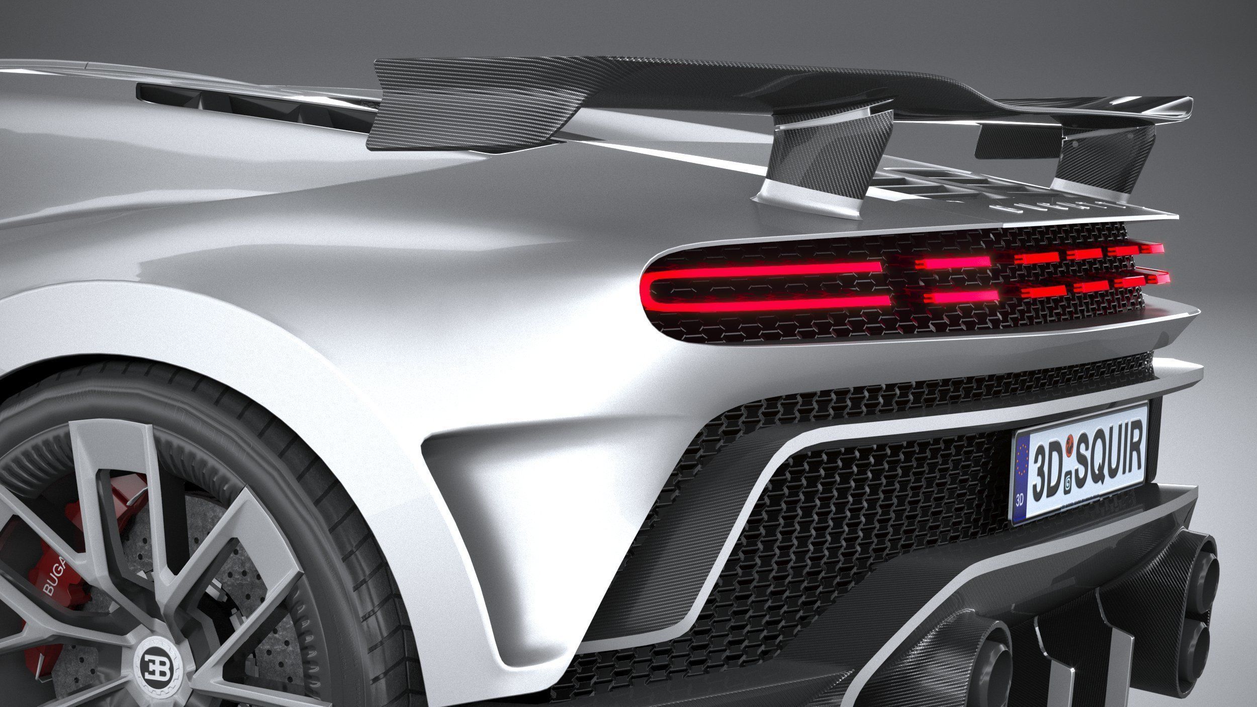 LowPoly Bugatti Centodieci 2020 Low-poly 3D model_14