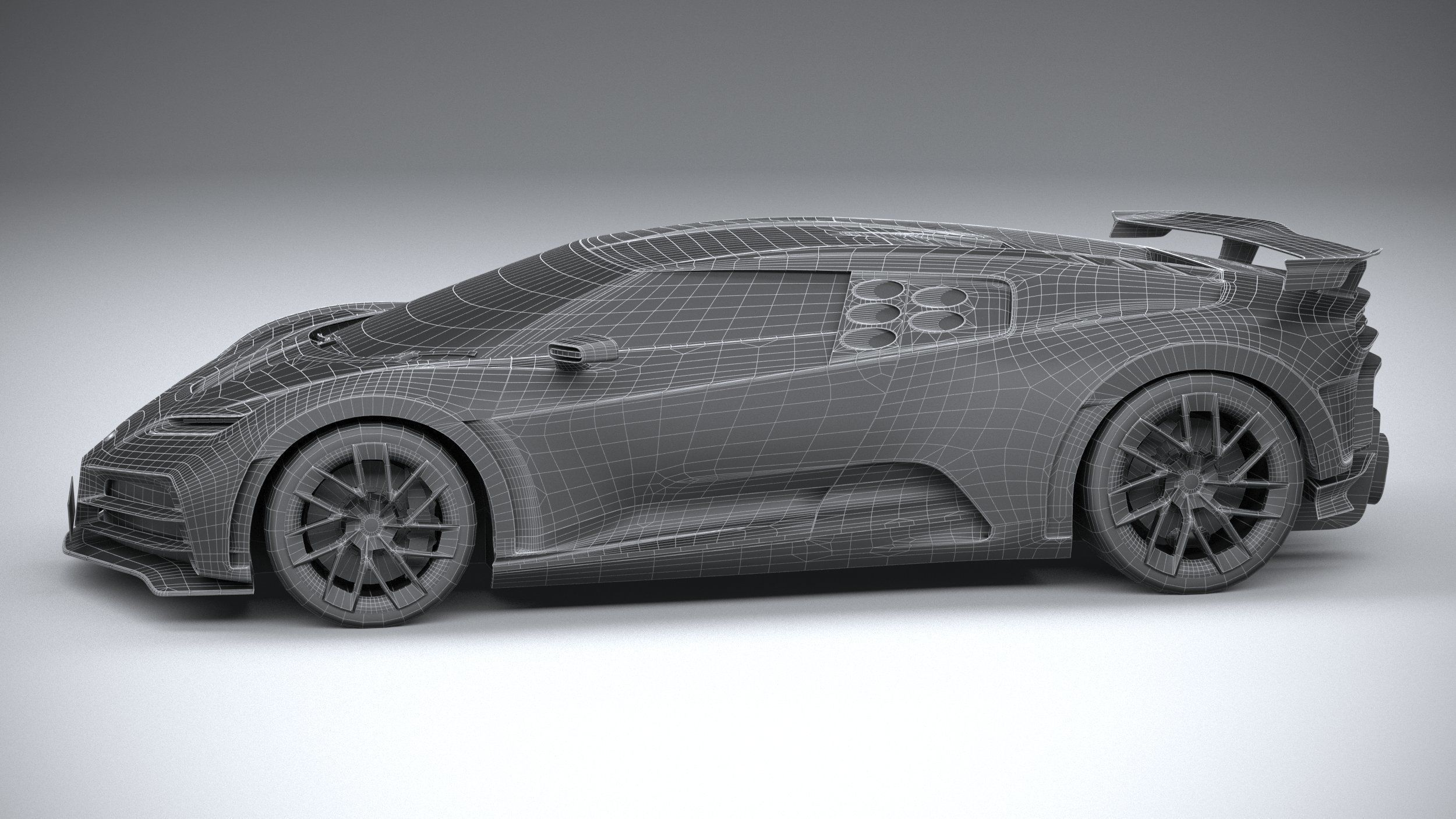 LowPoly Bugatti Centodieci 2020 Low-poly 3D model_10