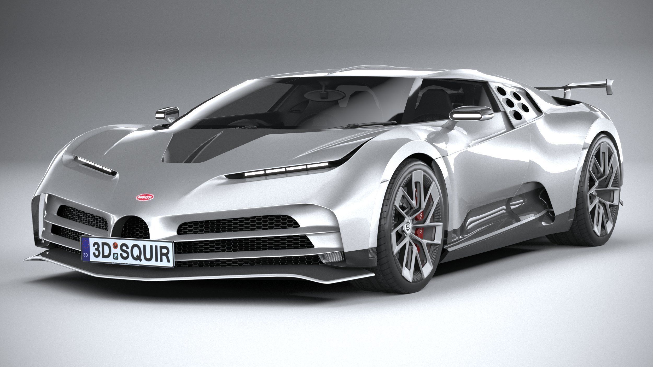 LowPoly Bugatti Centodieci 2020 Low-poly 3D model_4