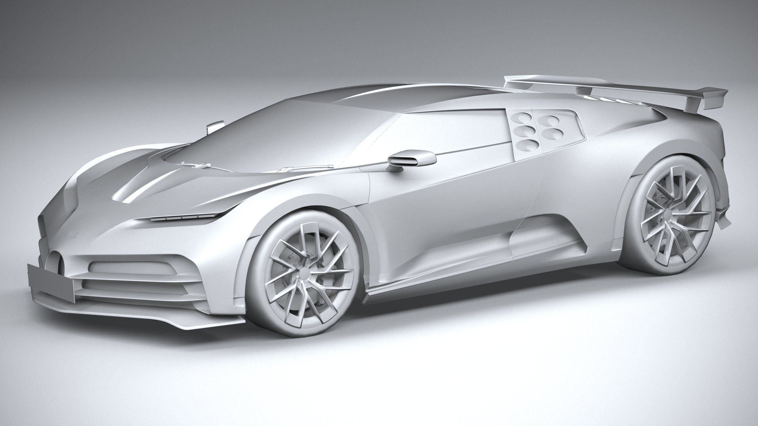 LowPoly Bugatti Centodieci 2020 Low-poly 3D model_7