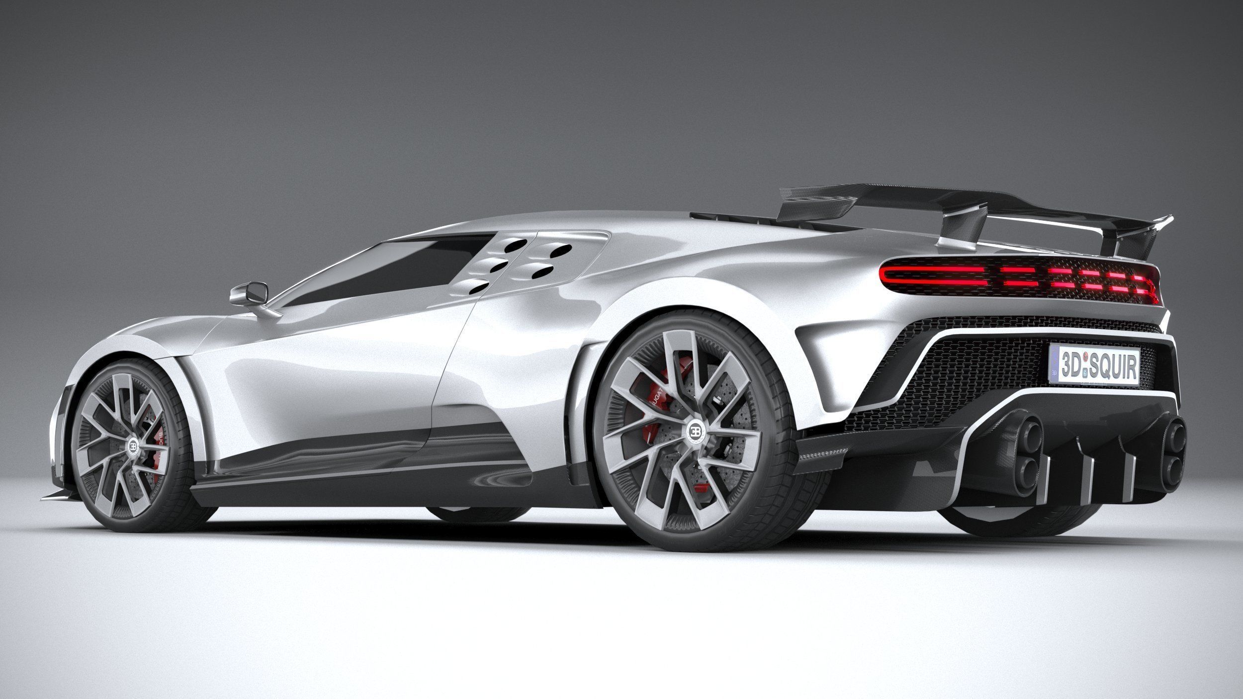 LowPoly Bugatti Centodieci 2020 Low-poly 3D model_5