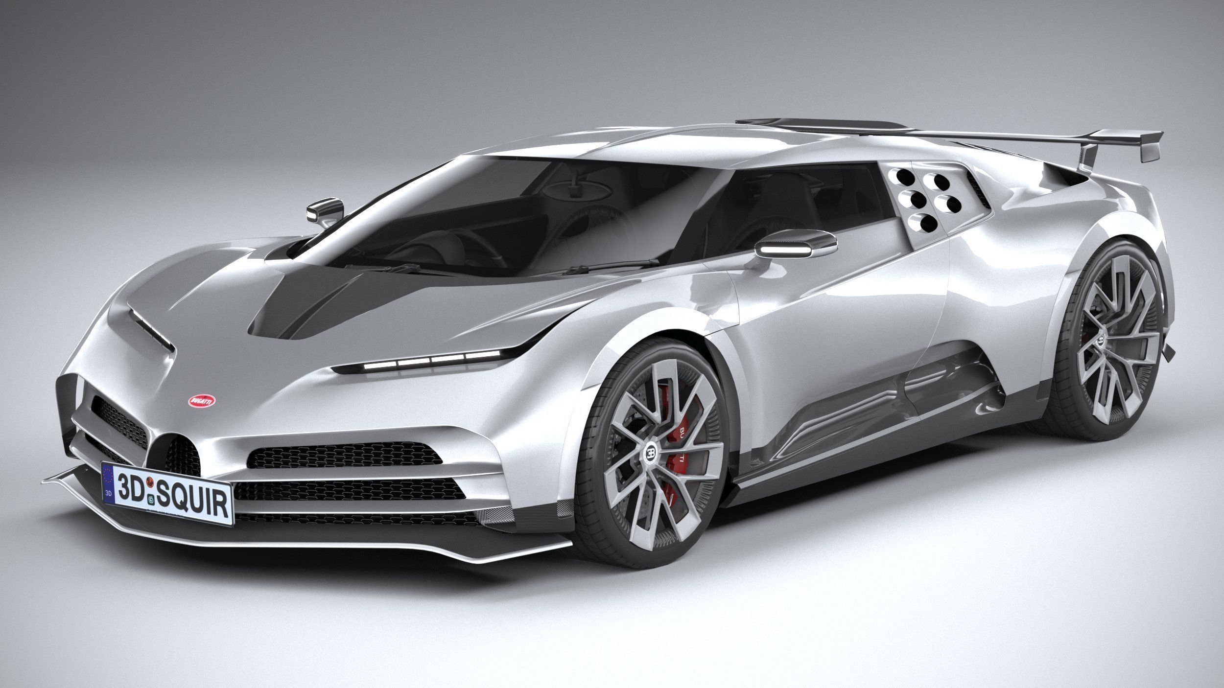 LowPoly Bugatti Centodieci 2020 Low-poly 3D model_3