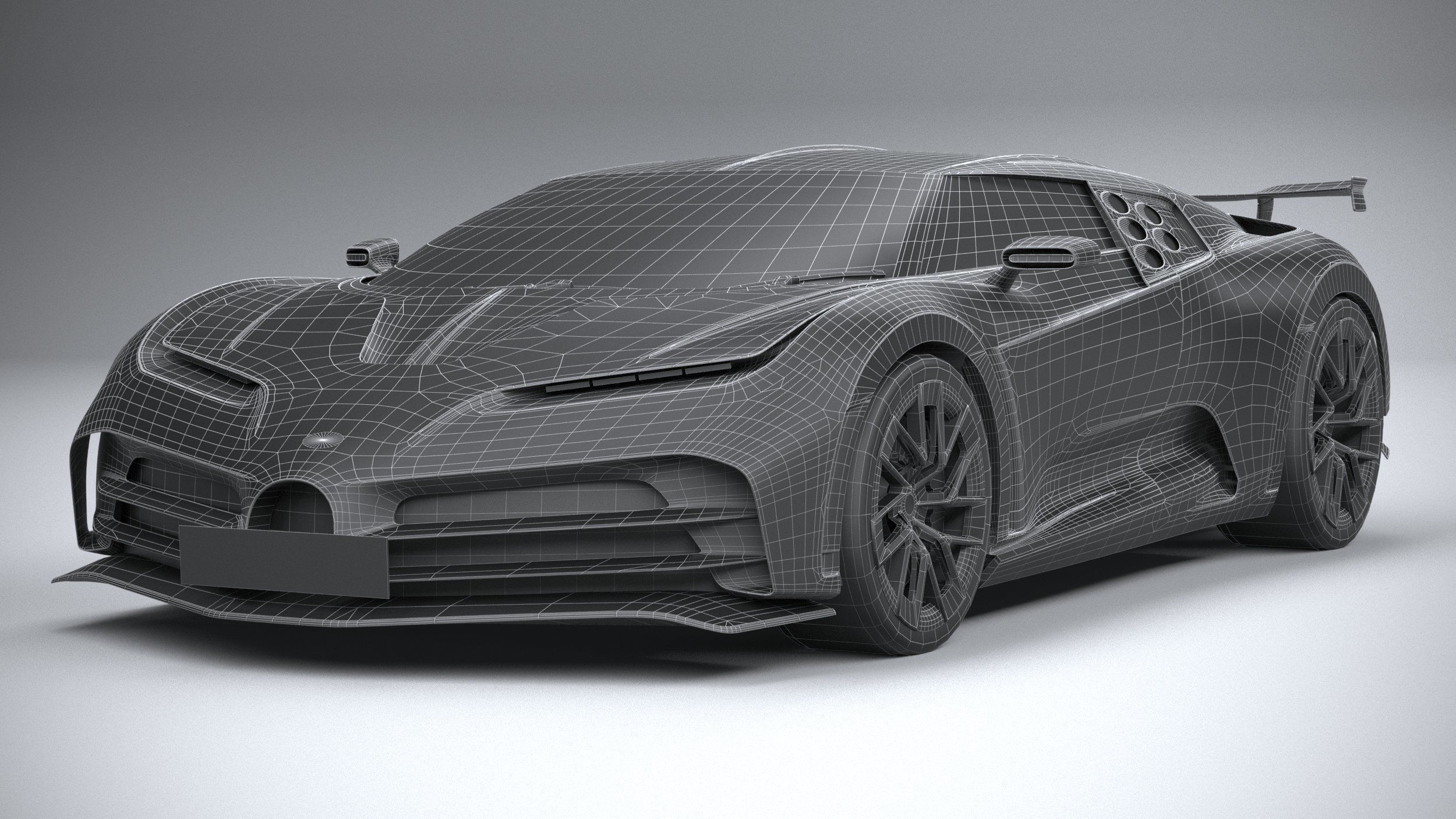 LowPoly Bugatti Centodieci 2020 Low-poly 3D model_11