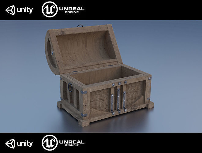 Treasure chest  Low-poly 3D model