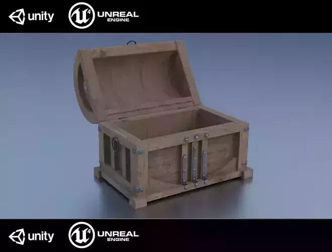 Treasure chest  Low-poly 3D model