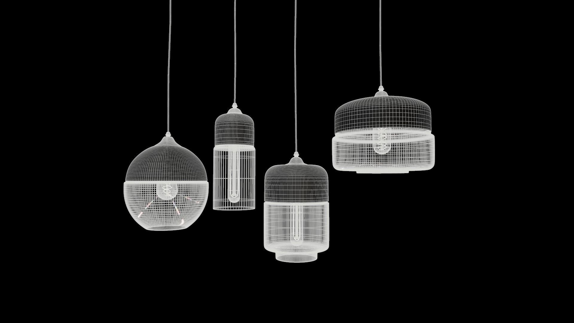 modern Nordic glass pendant light 3D model_8