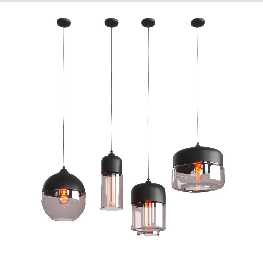 modern Nordic glass pendant light 3D model_7