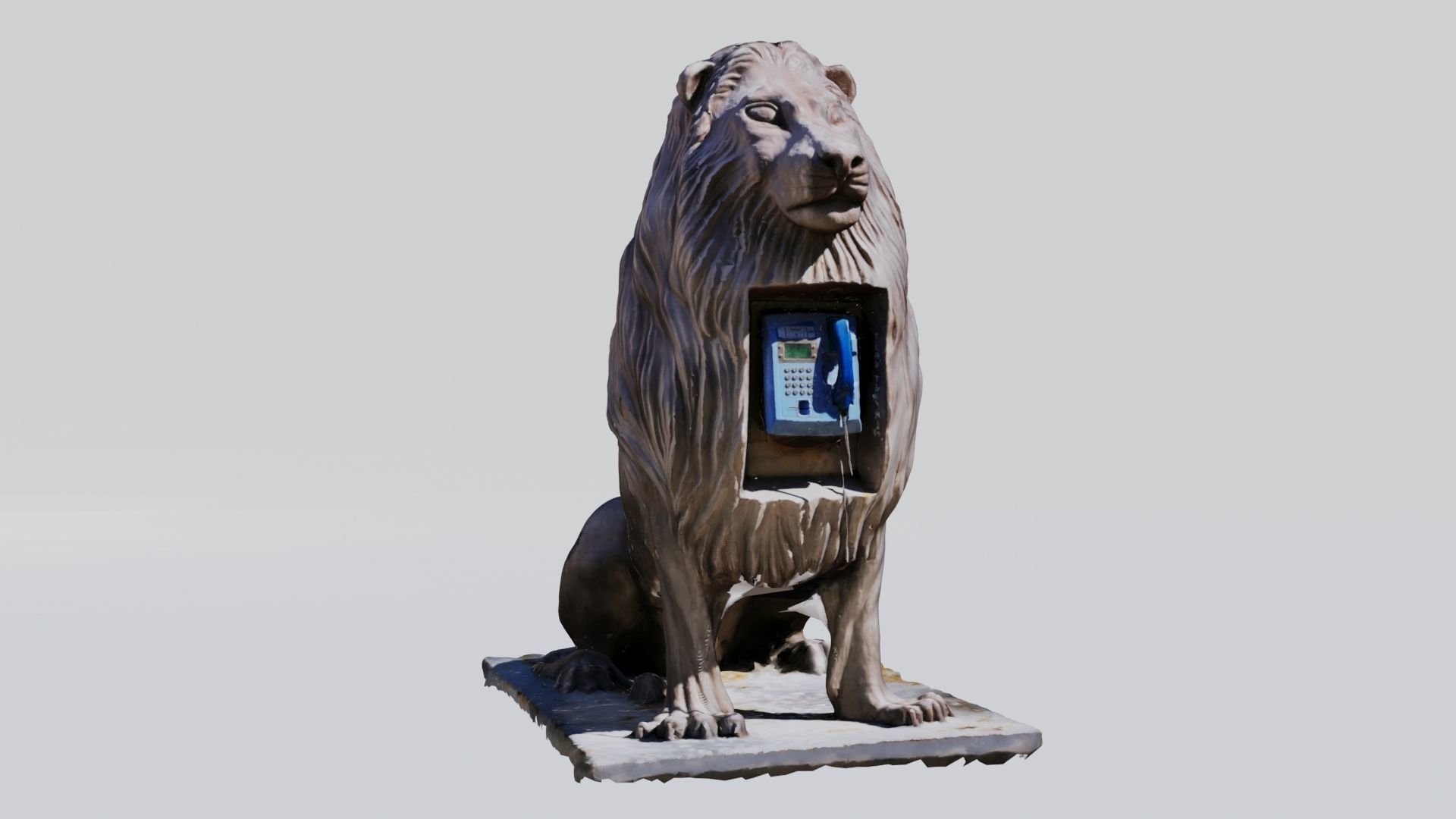 Lion Telephone booth 3D print model_2