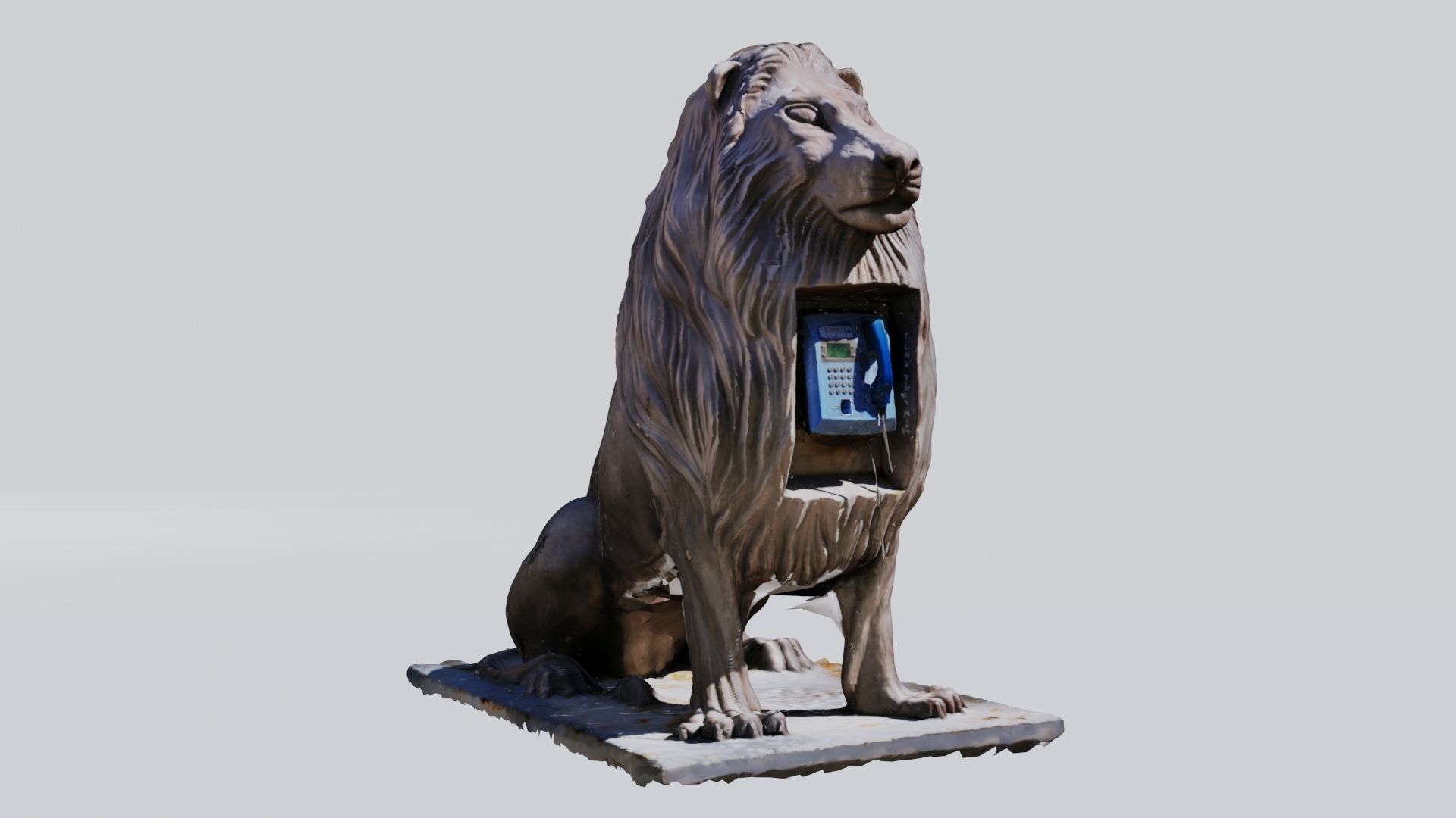  Lion Telephone booth 3D print model_1