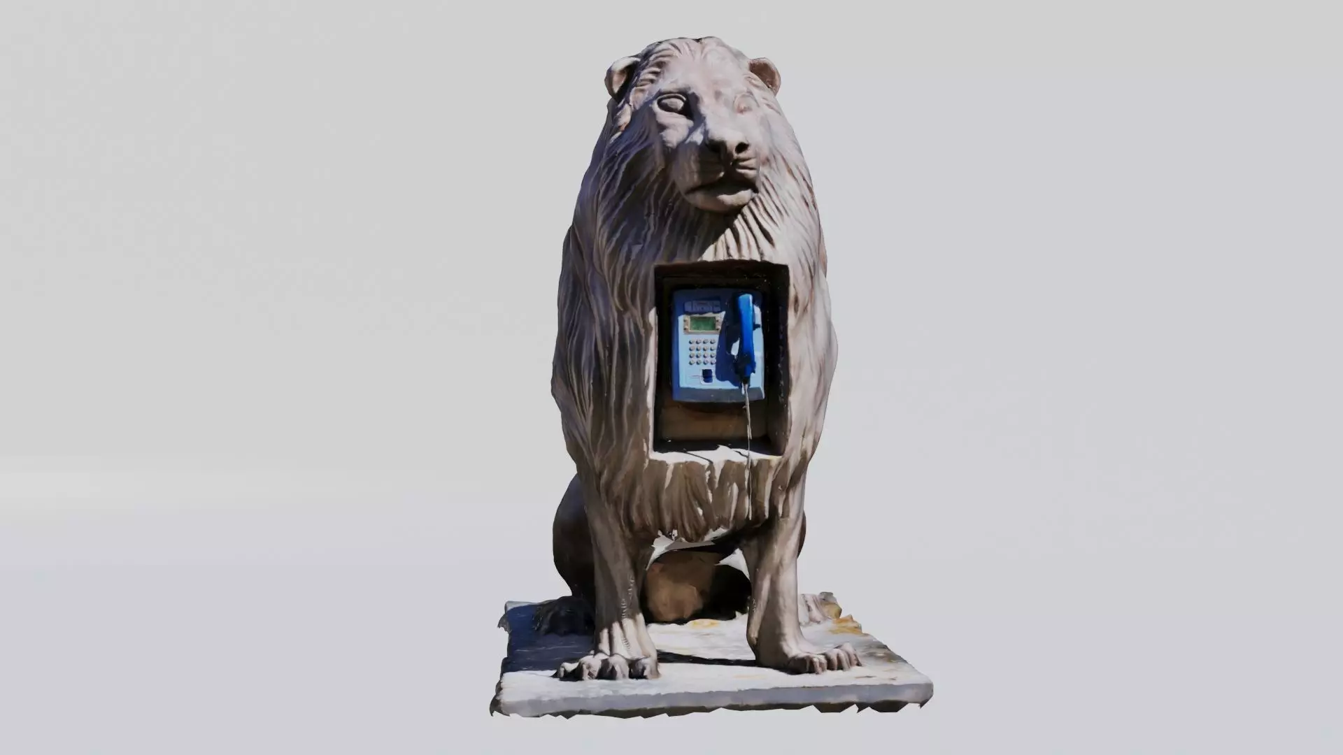  Lion Telephone booth 3D print model_0