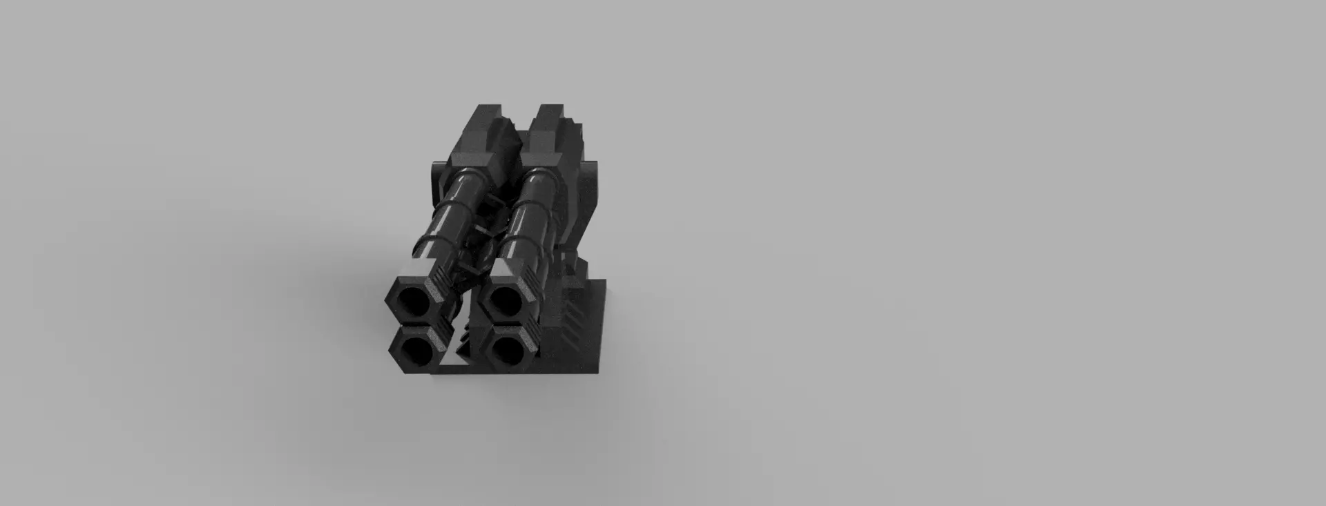 quad barrel cannon 3D print model_0
